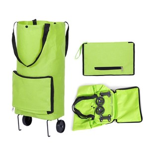 Portable Shopping Trolley Bag With Wheels Foldable Cart Roll