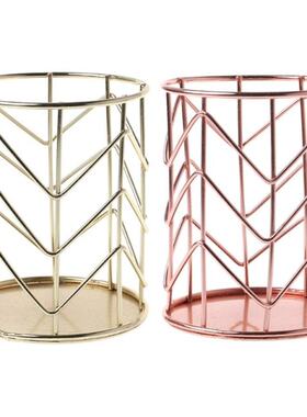 Rose Gold Pen Pencil Pot Holder Container Organizer Home Des