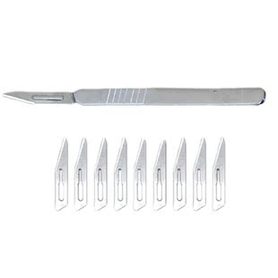1 Set 10 pc 23# Carbon Steel Surgical Scalpel Blades + 1pc 4
