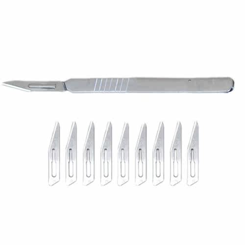 1 Set 10 pc 23# Carbon Steel Surgical Scalpel Blades + 1pc 4