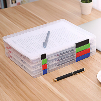 A4 File Storage Box Clear Plastic Document Cases Desk Paper