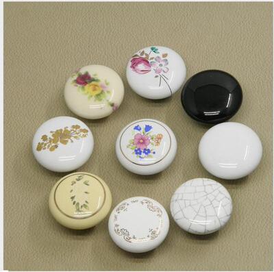 38mm Ceramic Round Single Knobs Cupboard Drawer Pull Kitchen
