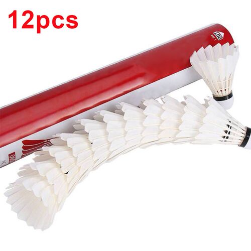 High Quality 12Pcs/Set Badminton Shuttlecocks Goose Feather