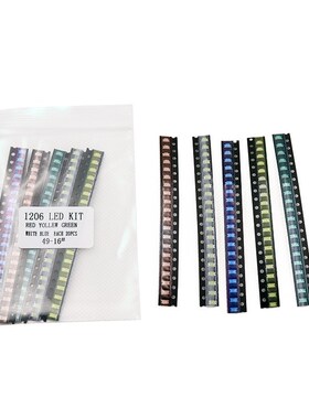 5 colors x20pcs =100pcs  1206 D LED light Package  Red White