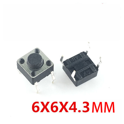 50pcs/lot 6x6x4.3MM 4PIN G89 Tactile Tact Push Button Micro