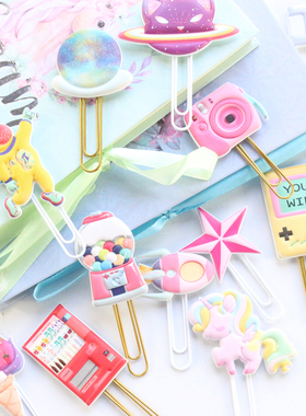 cute kawaii Japanese cartoon paper clips set office school s