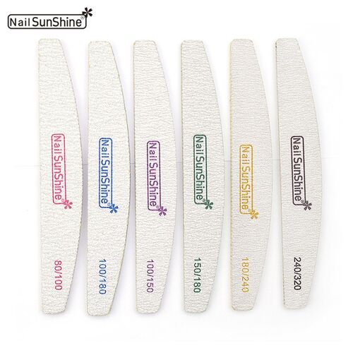6pcs Nail File Sanding Sandpaper Washable Banana Buffing 80
