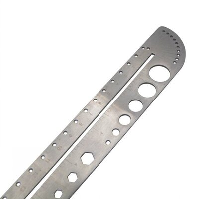 Multifunction Ruler Compasses Protractor Stainless Steel Hex
