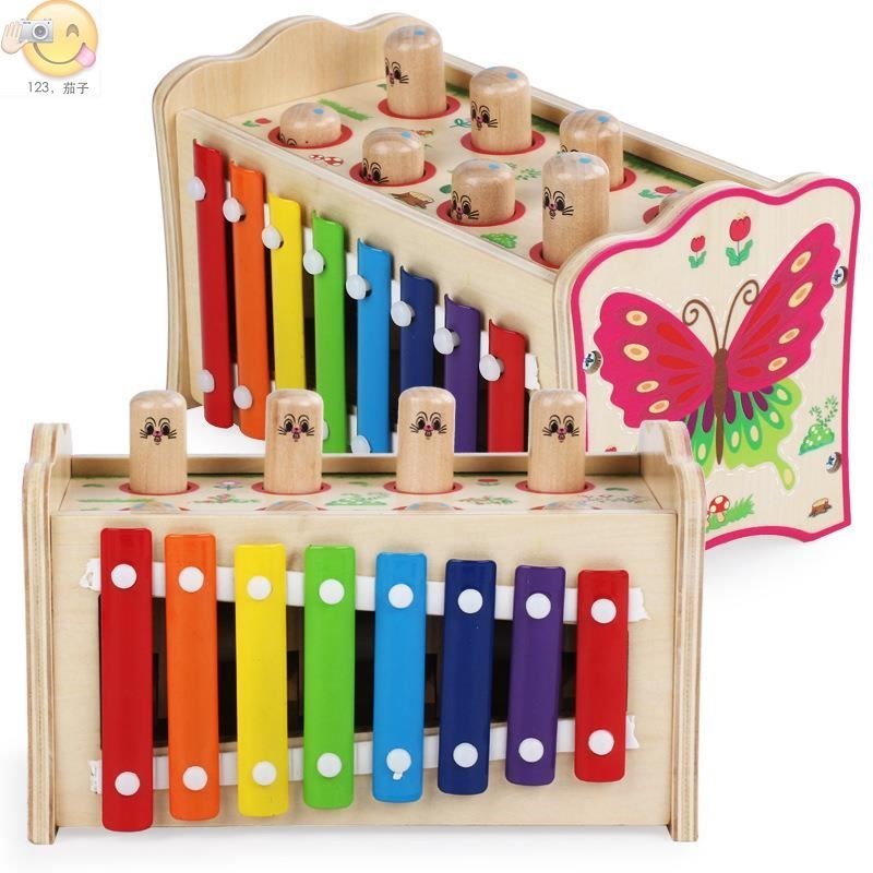 Smart toy wooden knocked jean whack-a-mole piano music