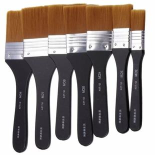 1pc Flat Tips Artist Brush Nylon Hair Oil Painting Watercolo