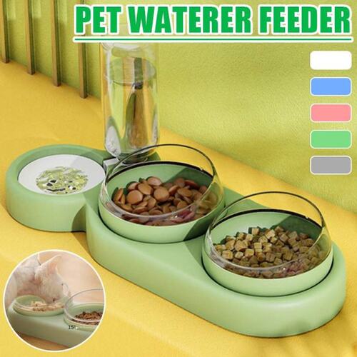 Pet Cat Bowl Automatic Feeder Dog Food Bowl Protect Neck aga
