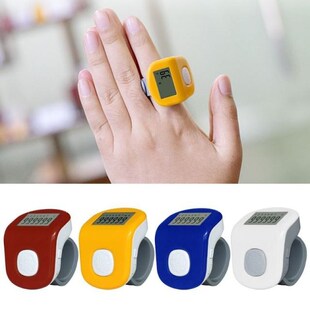 Rechargeable 7-Channel 6-Digit Finger Prayer Counter LCD Sil