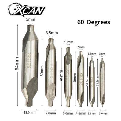 XCAN HSS Combined Center Drills 60 Degree Countersinks Angle