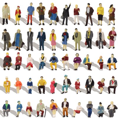40-100pcs HO Scale Seated Standing People 187 Figures Passe