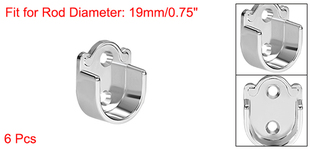 uxcell 2/4/6pcs Wardrobe Closet Rod Bracket Zinc Alloy Showe