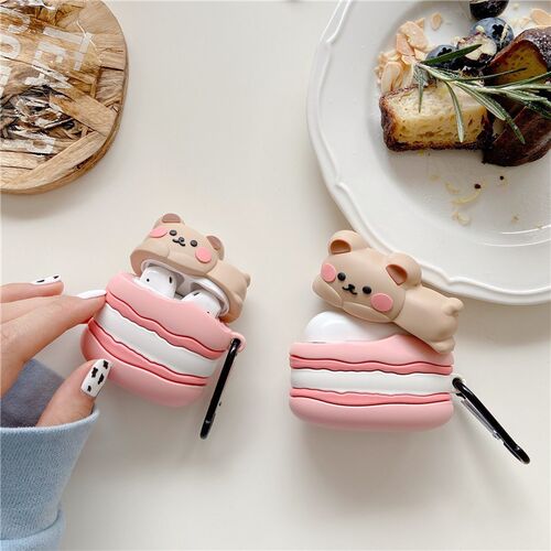 Cute Macarons Cake Bear Earphone Cases For Apple AirPods 1