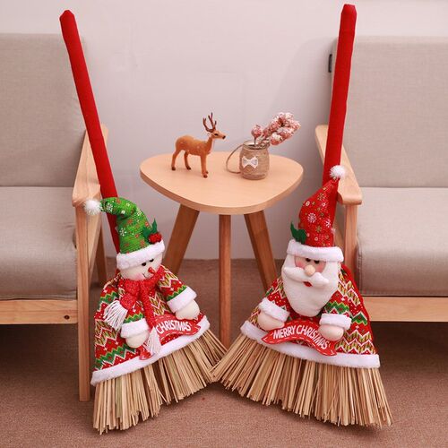 Christmas decoration broom set home decoration layout mall