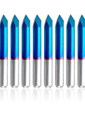 10Pcs Triangular CNC Router Bits V-Bit 60 Degree 0.1Mm Engra