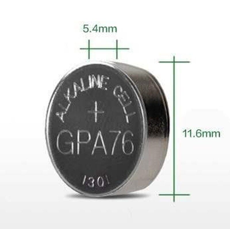 10pcs alkaline cell button battery a76 lr44 ag13 gpa76 l1154
