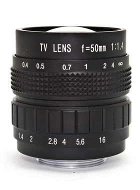 CHEECAR 50mm f/1.4 CCTV F1.4 Lens + C M4/3 Mount + Lens Hood