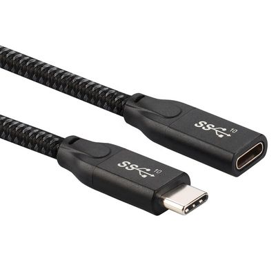 30cm/60cm Type C Extension Cable USB 3.1 Gen2 Braided Male