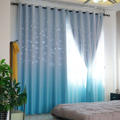 Pastoral Curtains for Living Dining Room Lace Fabric Hollow