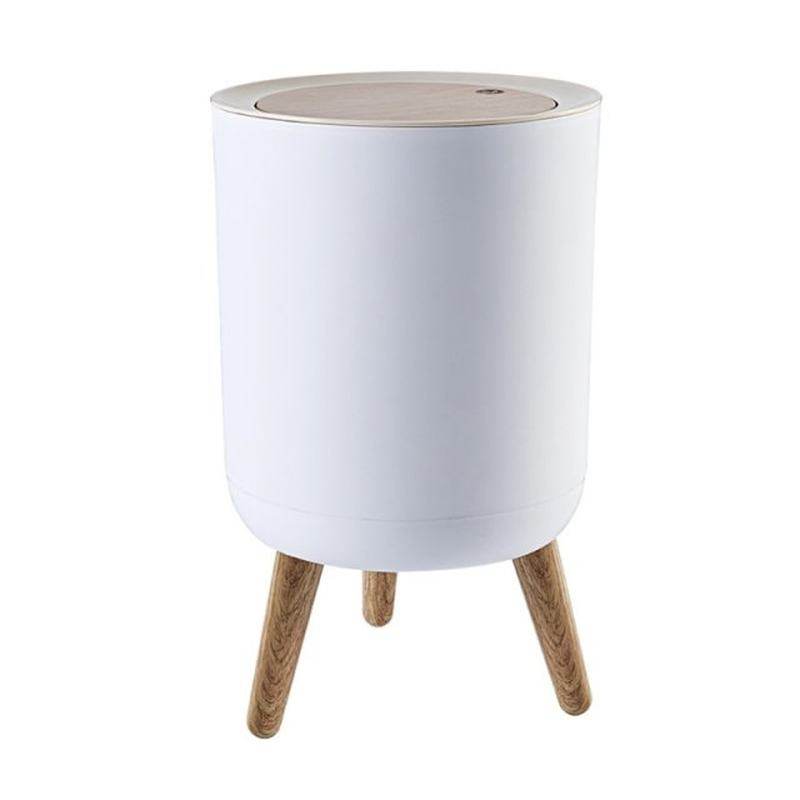 trash can with lid press garbage rubbish bin high foot waste