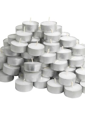 50 Pack Tea Light Candles White Unscented Burns 4 Hours