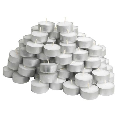 50 Pack Tea Light Candles White Unscented Burns 4 Hours