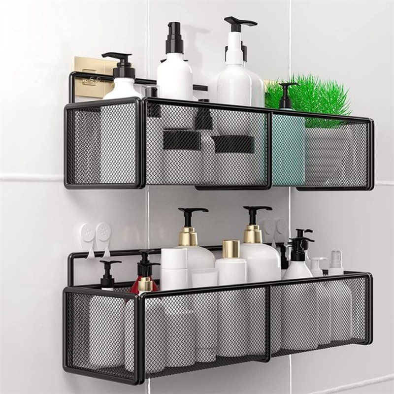 Shower Caddy Shelf Accessories Modern Matte Black Bathroom C