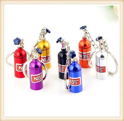 car Nitrous Oxide Bottle Keychain Keyring Pill Box for Merc