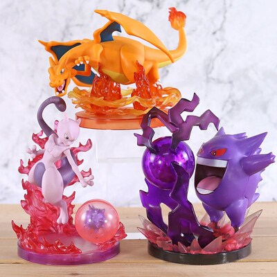 Anime Cartoon  Mewtwo Gengar Charizard PVC Statue Fi