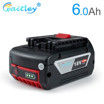 Waitley 18V 6.0A Rechargeable Li ion Battery For Bosch 18V
