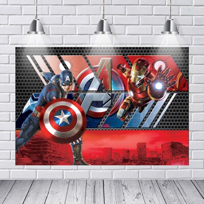 Photography Backdrops Super Hero Superhero Iron Man Captain