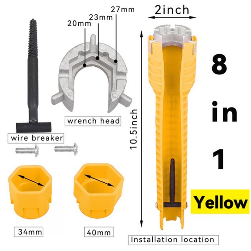 8 In 1 Flume Wrench Faucet And Sink Installer Spanner Double