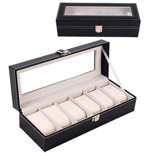 watch jewelry display storage holder case grids box organize