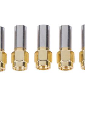 5pcs SMA Male Plug 适用于 RG58 RG142 RG400 LMR195 RG223 RF C