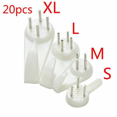 20pcs Painting Photo Frame Hook Plastic Invisible Wall Hooks