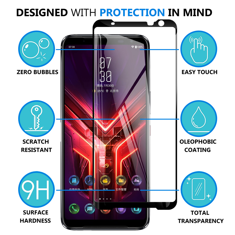 for asus phone rog phone 3 rog3 full cover tempered glass c-封面