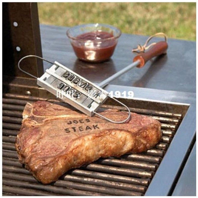 personality steak meat barbecue bbq meat branding iron with