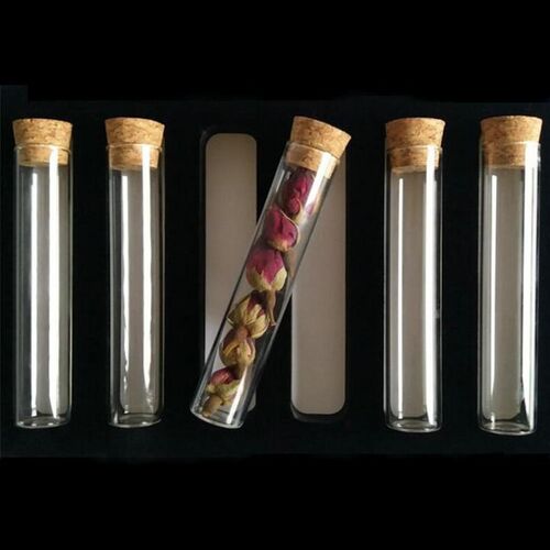24pcs/lot 15x100mm Flat bottom Glass Test Tube with cork sto