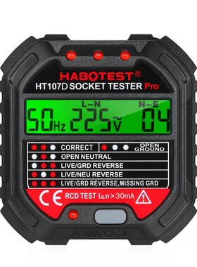 HABOTEST HT107D Outlet Tester with 90 250V Socket Tester Au