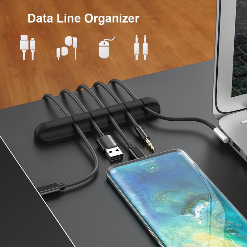 ALLOYSEED Silicone Self-ing Desk Organizer Cable Winder SB C