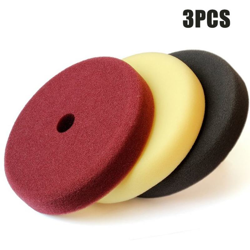 3Pieces 7 Inch Buffing Pad Set Wave Sponge Polishing Pad Kit