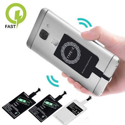 Support Micro USB Type C Qi Wireless Charger Adapter Inducti