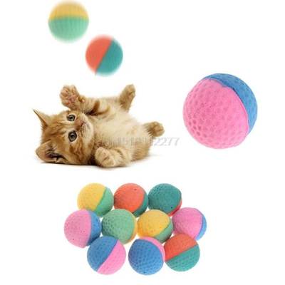 10 Pcs Pet Toy Latex Balls Colorful Chew For Dogs Cats Puppy