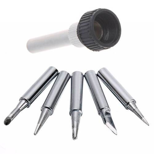 6pcs I/B/K/2.4D/3C Soldering Iron Tips 900M-T Pure Copper Le