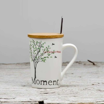 Simple Life Creative ceramic mug with lid wishing tree coffe