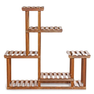 Multi Tier Carbonized Wood Damp-proof Antiseptic Flower Rack