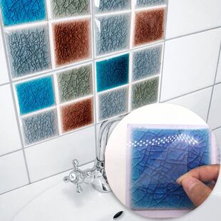 10PCS Bathroom Tiles Waterproof Ice Crack Wall Sticker PVC M
